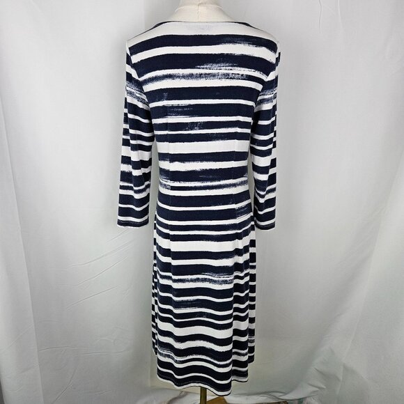 Tommy Bahama Brushed Breaker Striped Dress Medium Lace-Up Navy/White - Picture 7 of 11